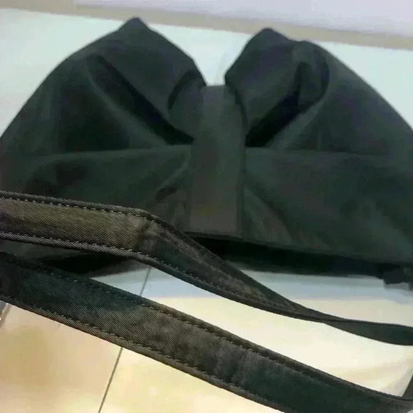 Unbranded Black Satin Bow Adjustable Crossbody Shoulder Bag Purple Skull Patch - Picture 10 of 15